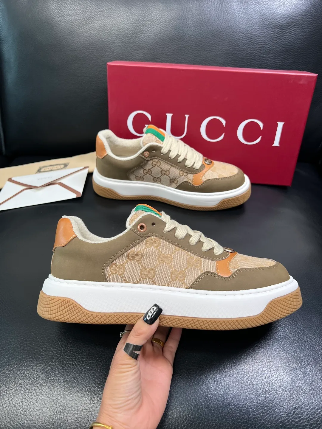 Men's shoes 💰780 Gucci high quality top crafts Gucci counter new original factory configuration, imported cowhide fabric from Italy, imported cowhide lining, breathable and comfortable, sole: original factory special supply original sole super comfortable, original factory and single goods, welcome to compare, code number 38-44 (customized 45)